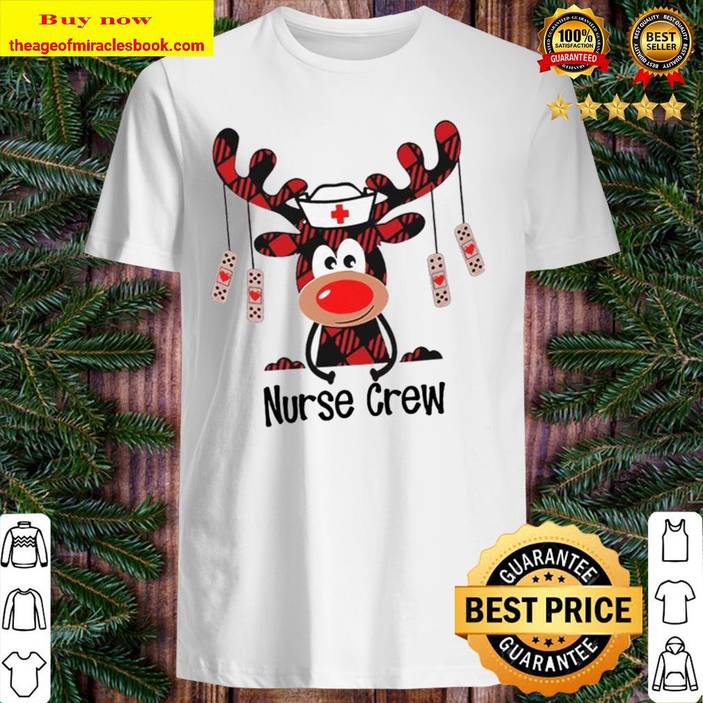 Buffalo Plaid Moose Nurse Crew New Shirt