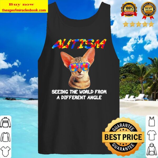 Cat Yawns Autism seeing the world from a different angle Tank Top