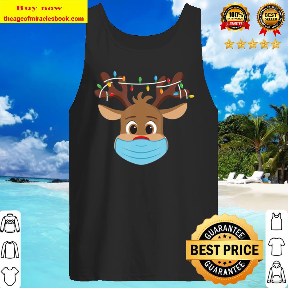 Christmas 2020 Rudolph Reindeer Mask Santa Xmas Cute Tank Top