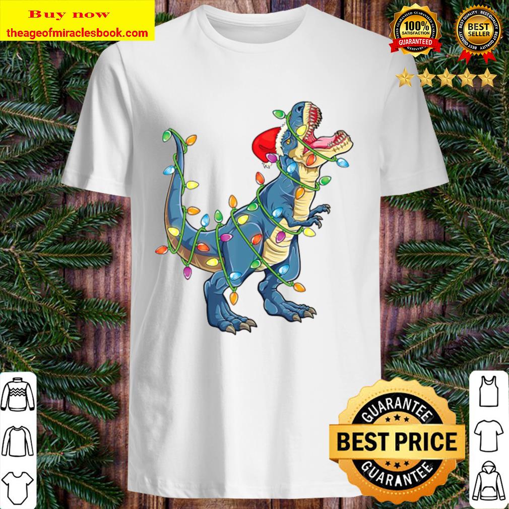 Christmas Shirt Boys Kids Toddlers Gift Funny Xmas Tree Rex Shirt