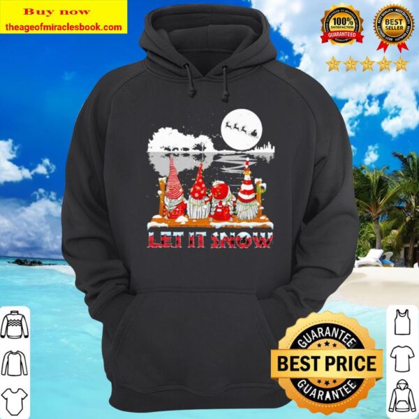 Christmas gnomes let it snow guitar river Hoodie