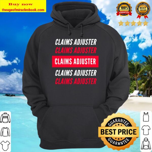 Claims Adjuster Red and White Design Hoodie
