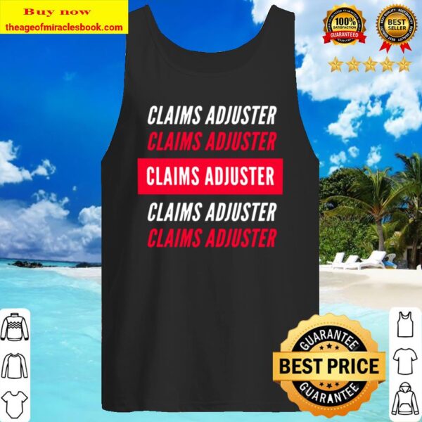 Claims Adjuster Red and White Design Tank Top