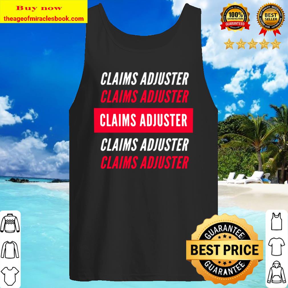 Claims Adjuster Red and White Design Tank Top