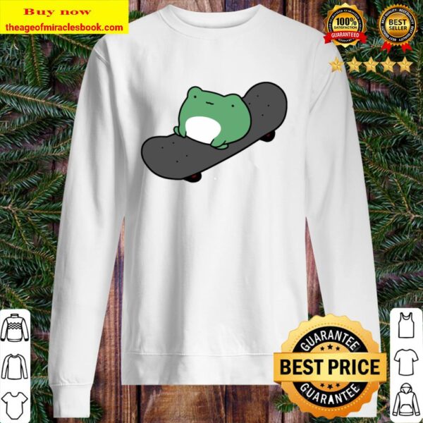Cute Frog on Skateboard Shirt Merch Sweater