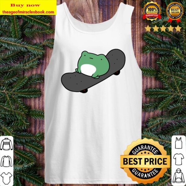 Cute Frog on Skateboard Shirt Merch Tank Top