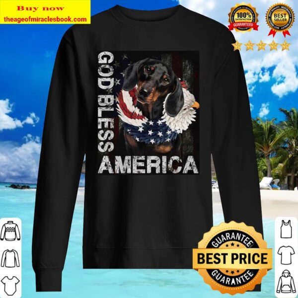 Dachshund God Bless America Flag Sweater