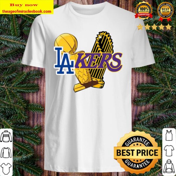 Dodgers Lakers 2020 World Champions Trophies Champions Shirt