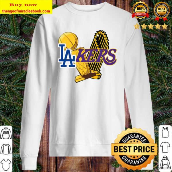 Dodgers Lakers 2020 World Champions Trophies Champions Sweater