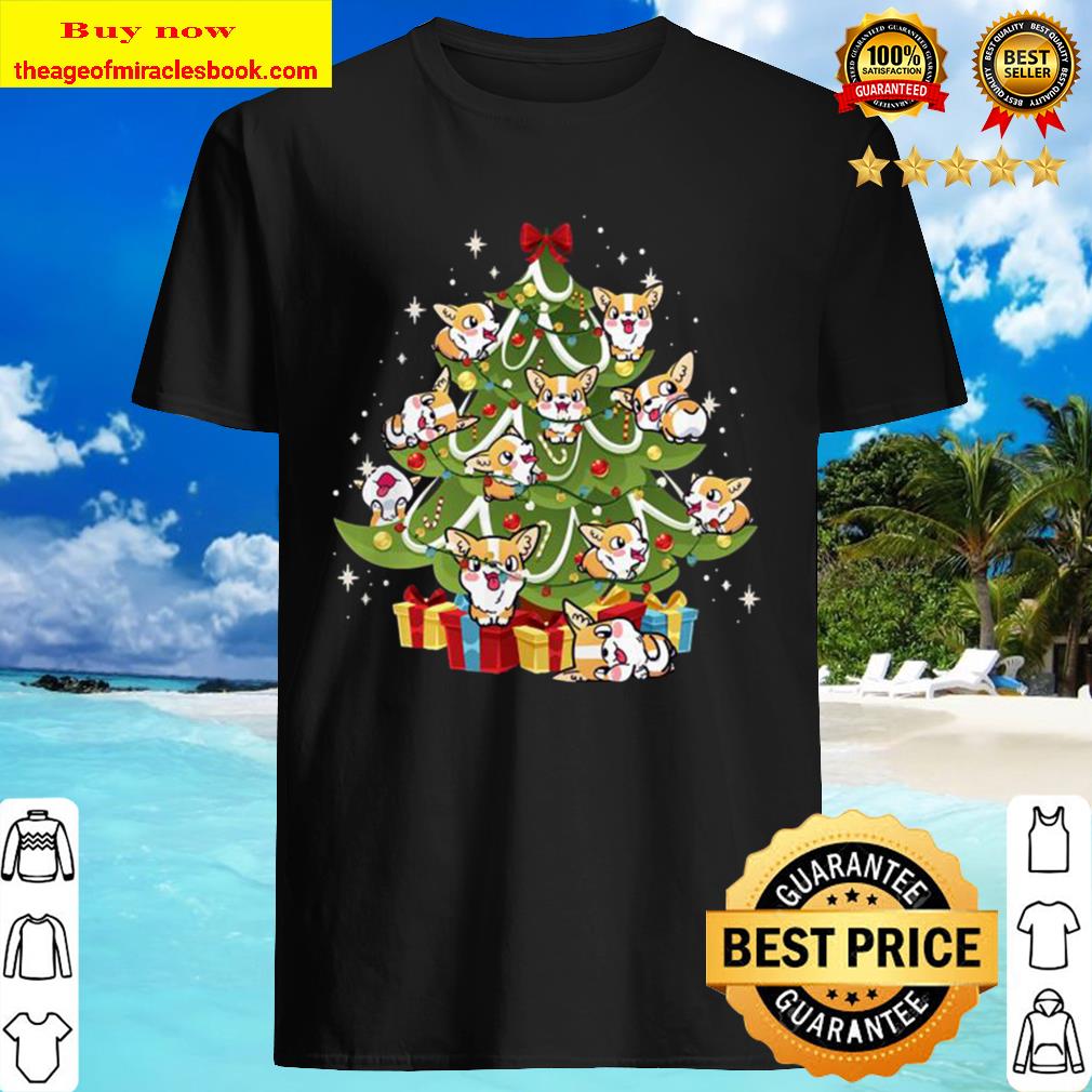 Dog Corgi Tree Christmas Funny Gift For Dog Lovers Shirt
