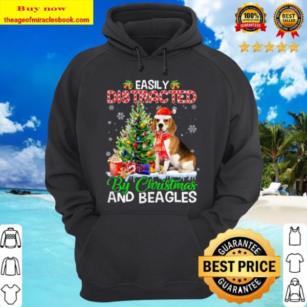 Easily Distracted By Christmas And beagles Dog Xmas Hoodie