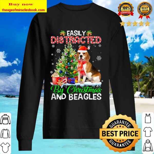Easily Distracted By Christmas And beagles Dog Xmas Sweater