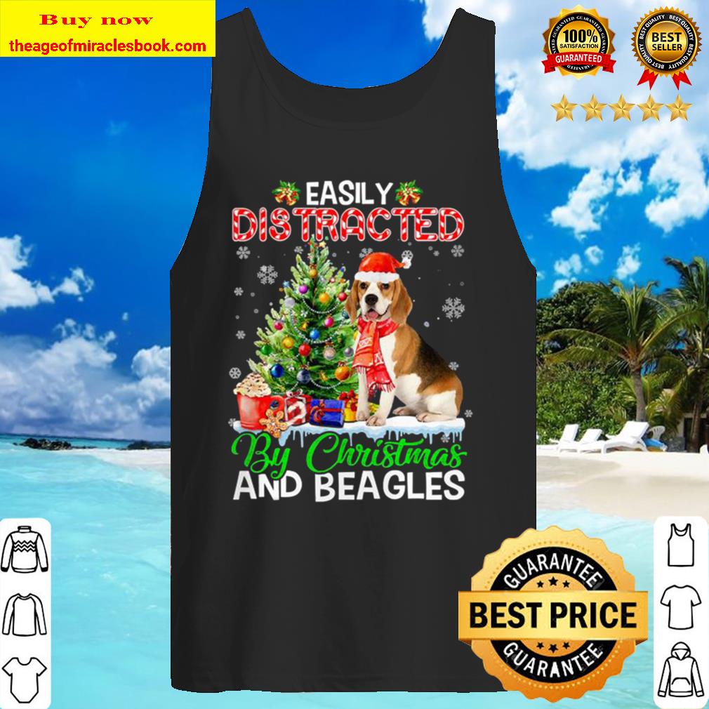 Easily Distracted By Christmas And beagles Dog Xmas Tank Top