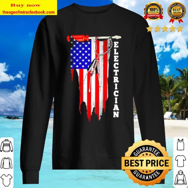 Electrician american flag vintage Sweater