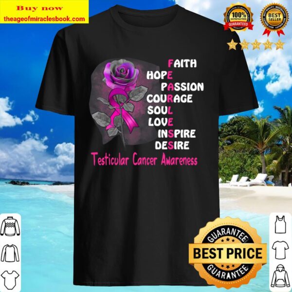 Fearless Rose Ribbon Testicular Cancer Awareness Shirt