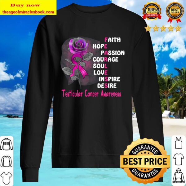 Fearless Rose Ribbon Testicular Cancer Awareness Sweater