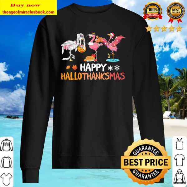 Flamingos Happy Hallothanksmas Sweater