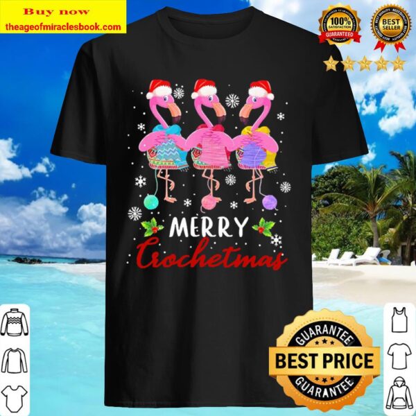 Flamingos Merry Crochetmas christmas Shirt