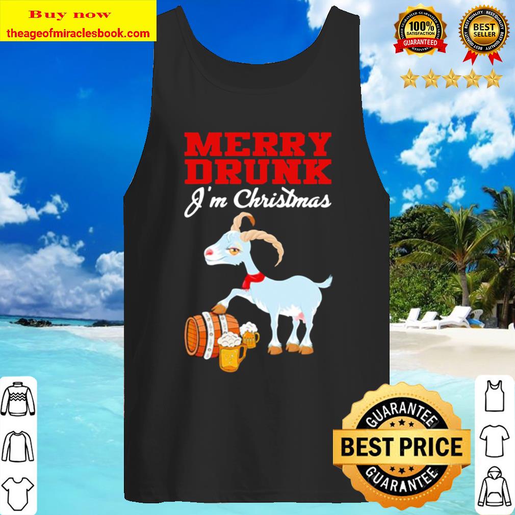 Goat merry drunk beer i’m christmas Tank Top