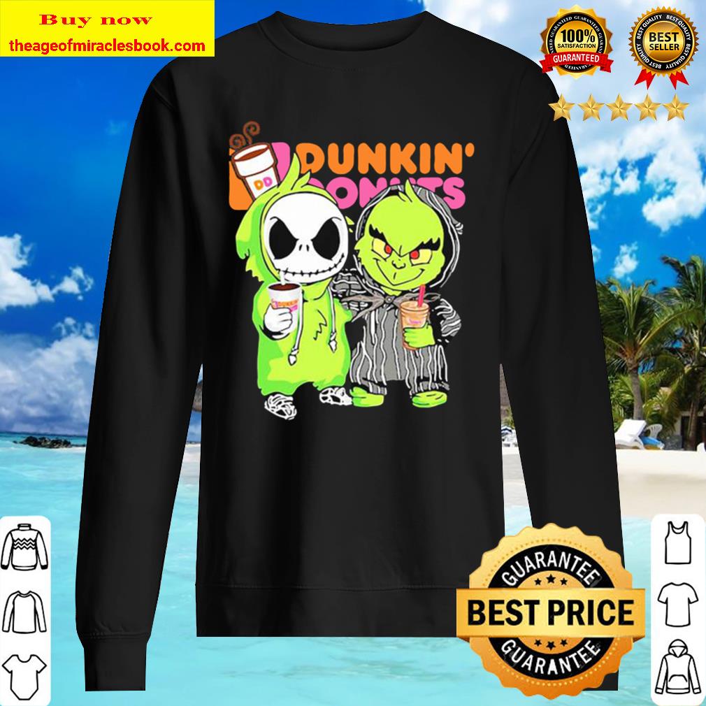 Grinch and jack skellington drink dunkin donuts Sweater