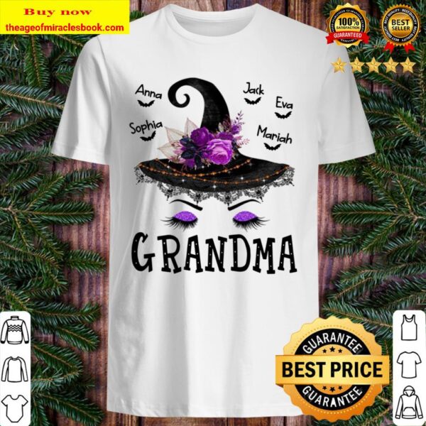 Halloween Witch Hat Flower Grandma Shirt