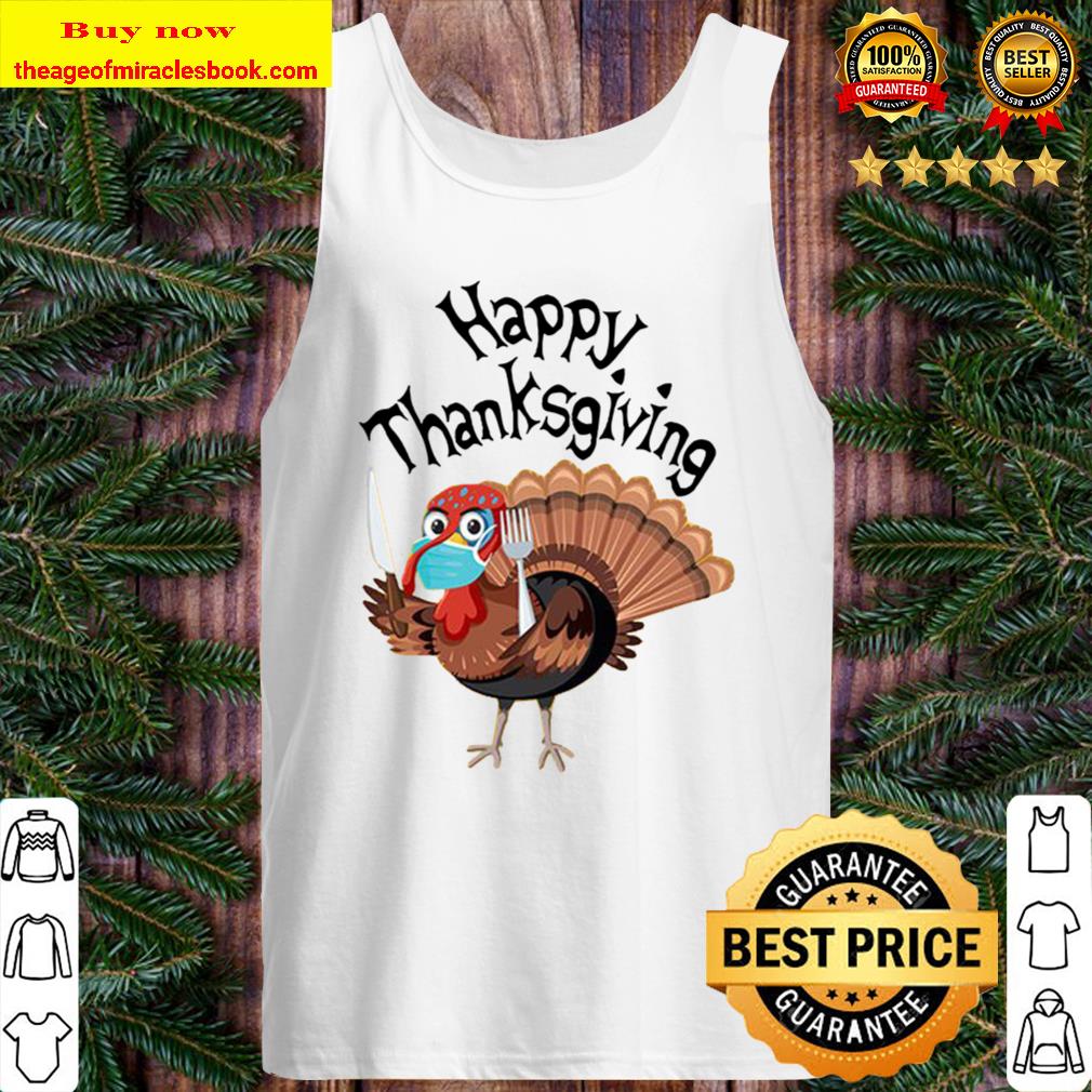 HappyThanksgiving With Adorable Turkey Tank Top
