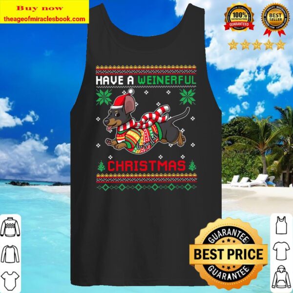 Have A Weinerful Christmas Funny Dachshund Tank Top