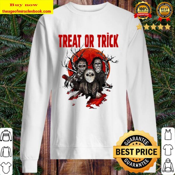Horror Character Treat or Trick Halloween Sweater