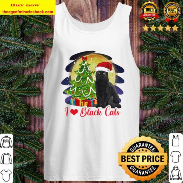 I love Black Cats Christmas Tank Top