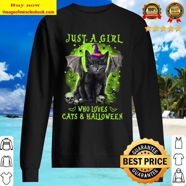 Just a girl who loves Cats and Halloween Sweater
