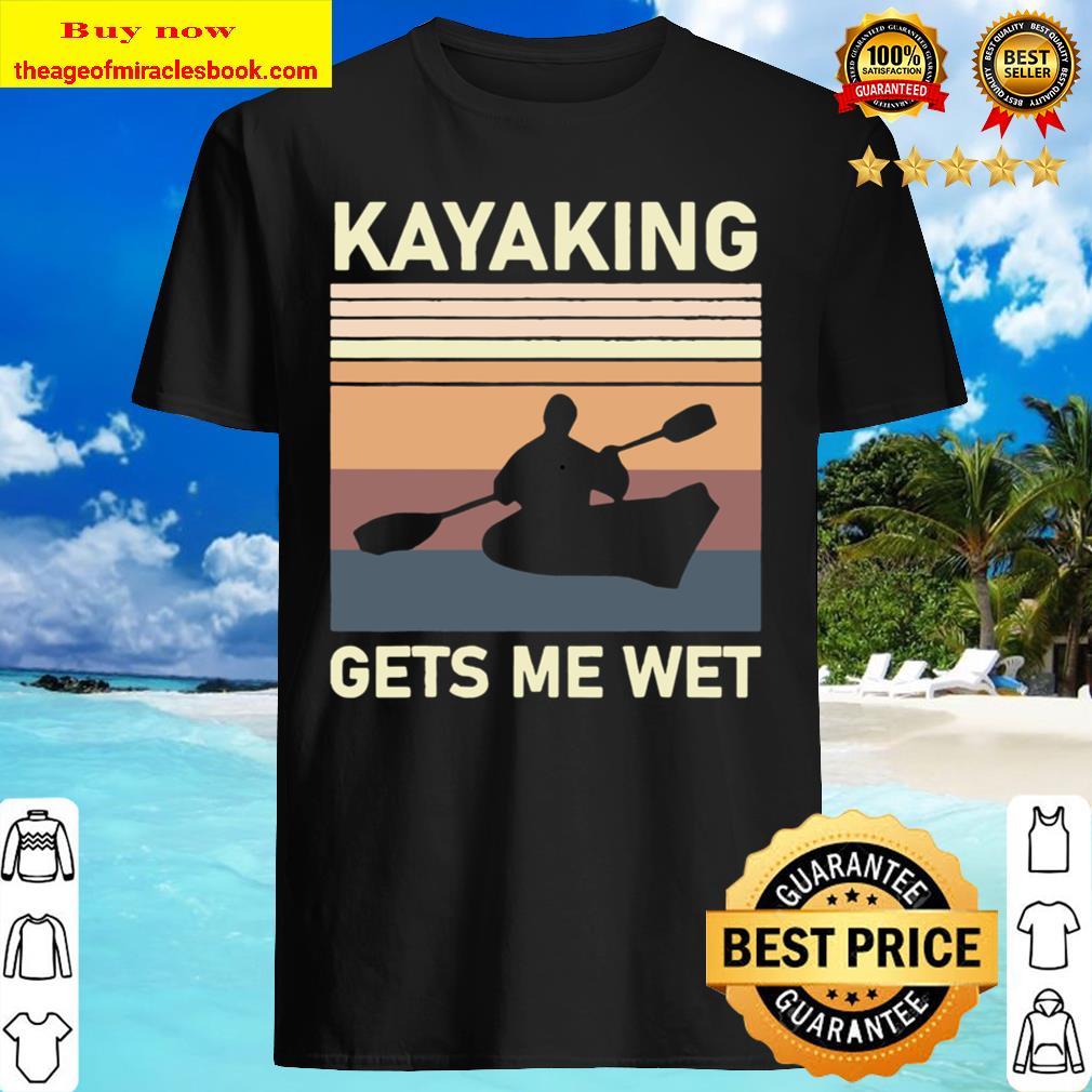 Kayaking Gets Me Wet Vintage Kayaker Canoeing Christmas Shirt