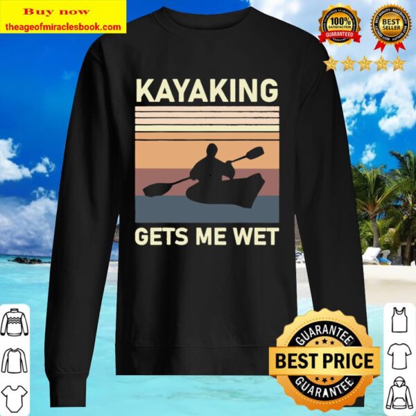 Kayaking Gets Me Wet Vintage Kayaker Canoeing Christmas Sweater