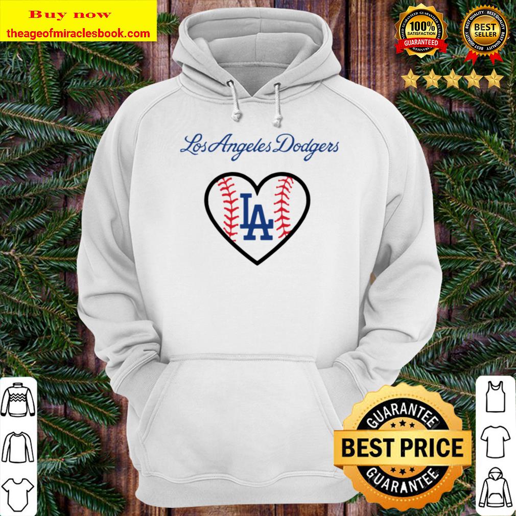 Los Angeles LA Dodgers Heart Logo Baseball Hoodie