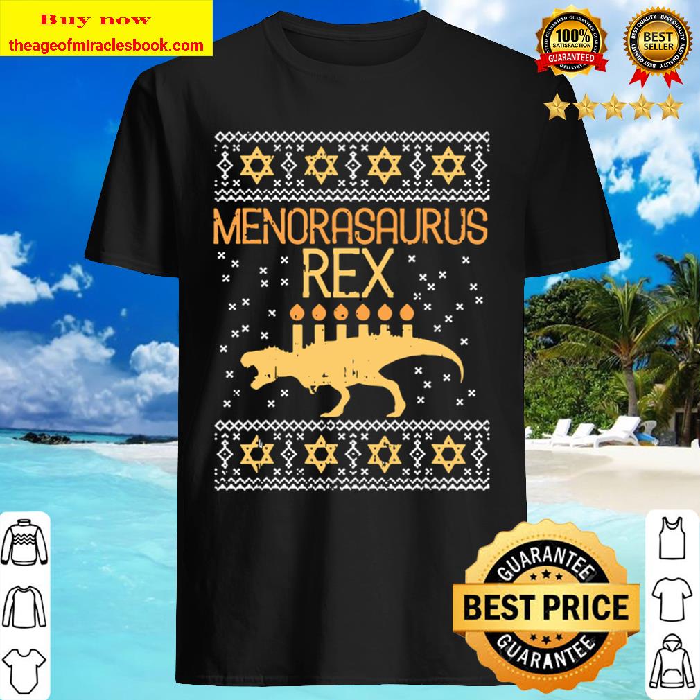Menorasaurus Rex Shirt Hanukkah Dinosaur Menorah Tee Shirt