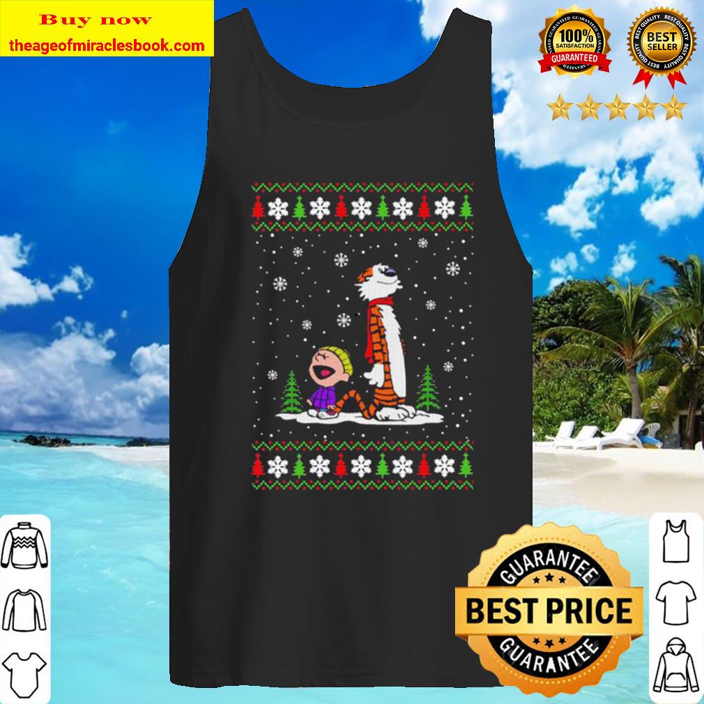 Merry Christmas Calvin and Hobbes ugly Tank Top
