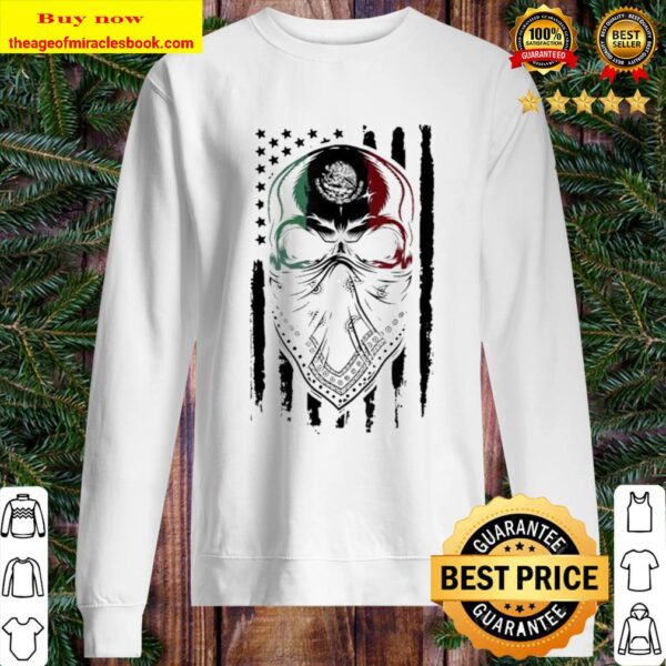Mexican American Skull Pride Cool Spooky Dead Bandana Gift Sweater