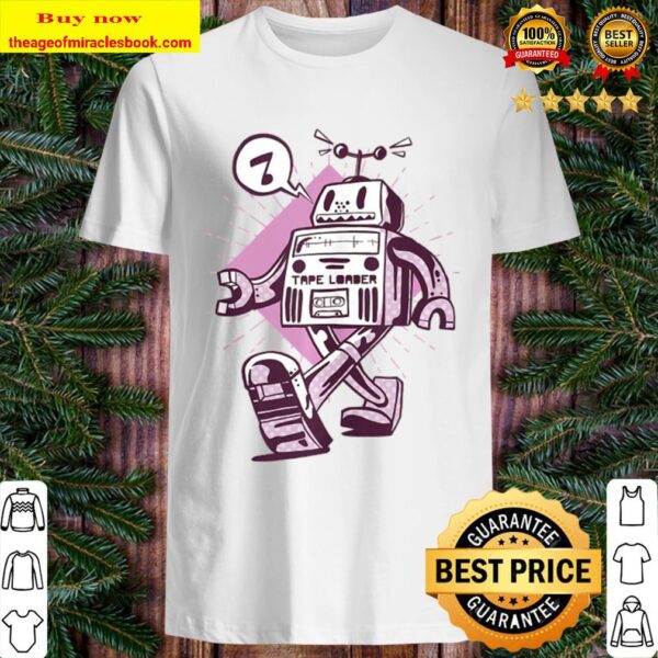 Music Tape Robot – Vintage Retro Robot Graphic Shirt