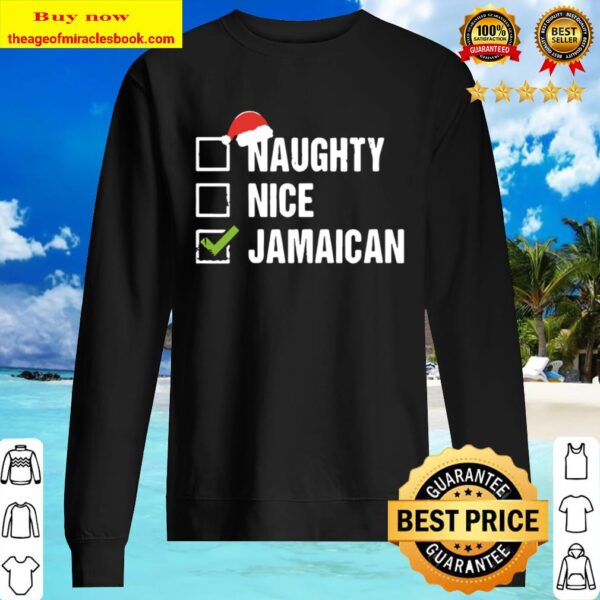 Naughty Nice Jamaican Shirt Santa Hat Christmas Sweater