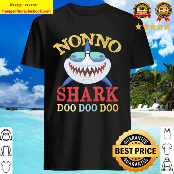 Nonno Shark Doo Doo Doo Vintage Fathers Day Shirt