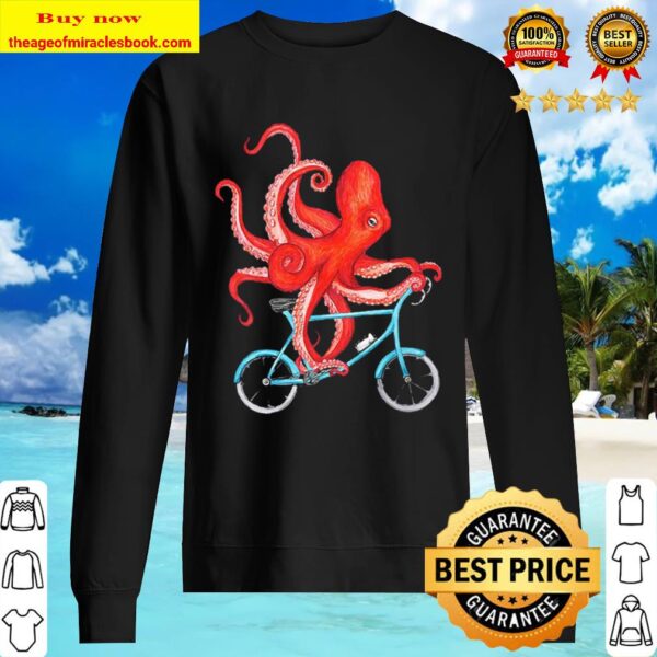 Octopus Riding Bicycle Sweater
