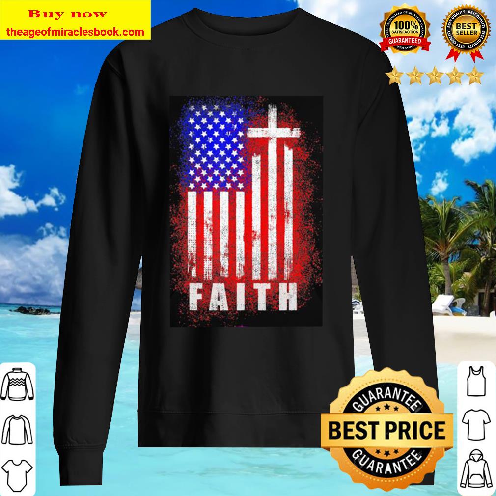 Patriotic christian faith love jesus american flag cross Sweater