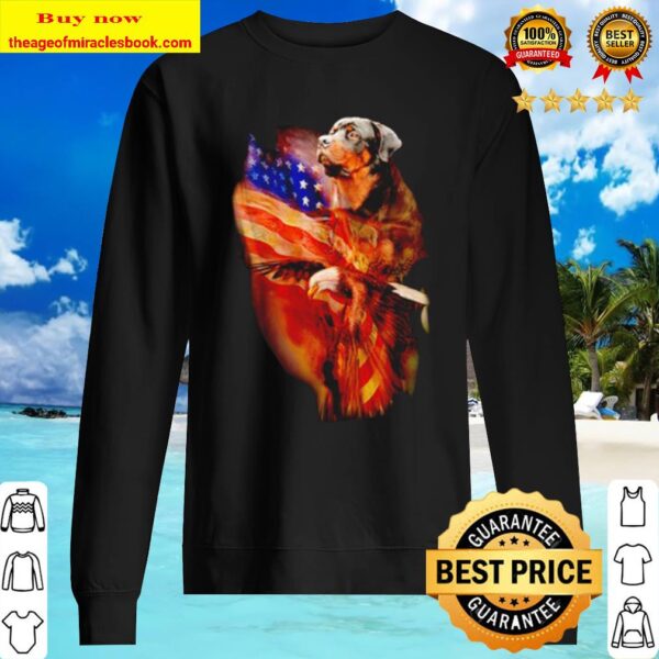 Premium Eagle Rottweiler American Wings Happy 4th Of July Sweater