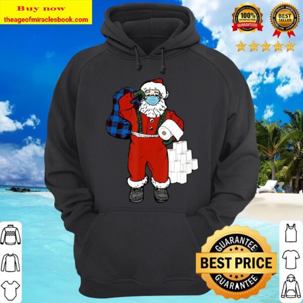 Santa With Face Mask And Toilet Paper Christmas Hoodie