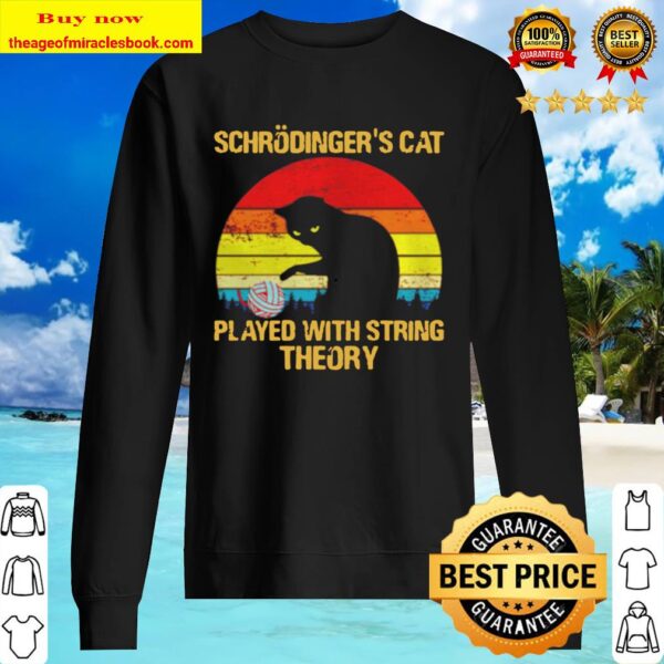 Schrodingers Cat played with string theory vintage Sweater