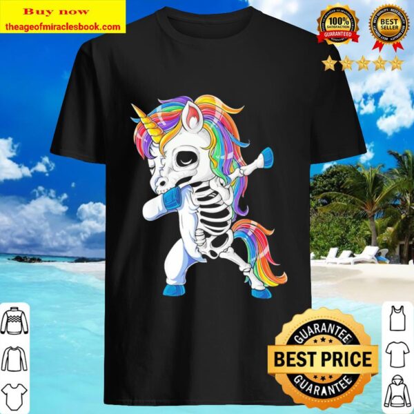 Skeleton Unicorn dabbing Shirt