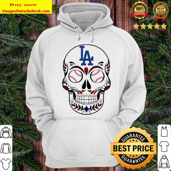 Skull Los Angeles LA Dodgers Logo Baseball Hoodie