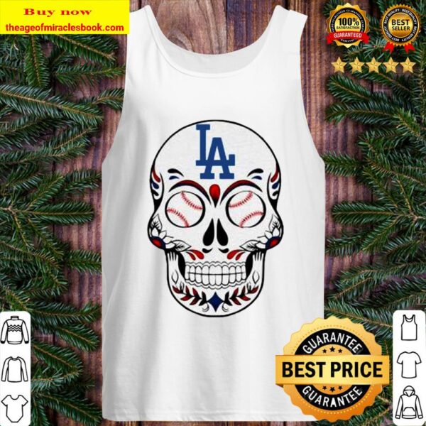 Skull Los Angeles LA Dodgers Logo Baseball Tank Top