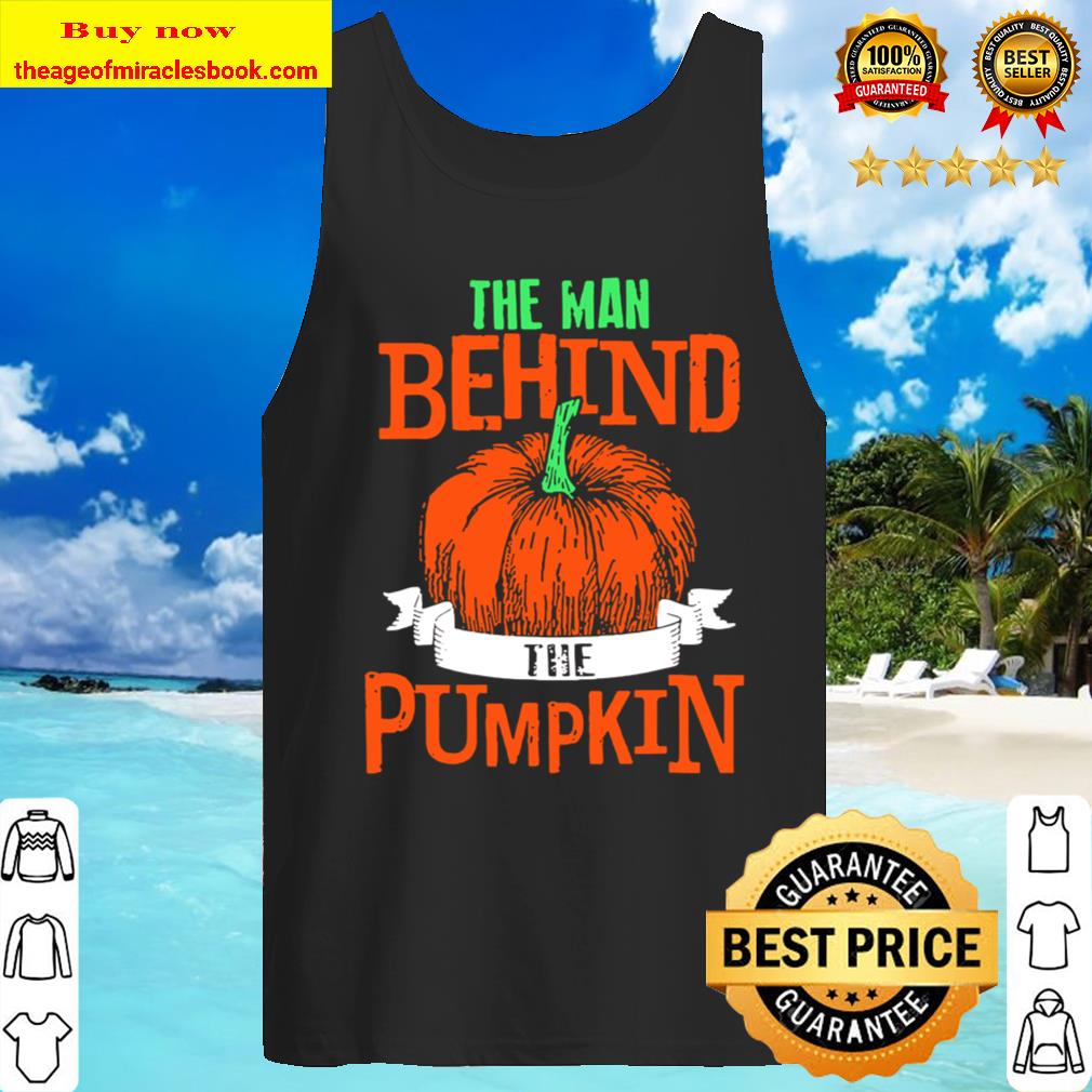 The Man Behind The Pumpkin Cool Halloween Costume Gift Tank Top