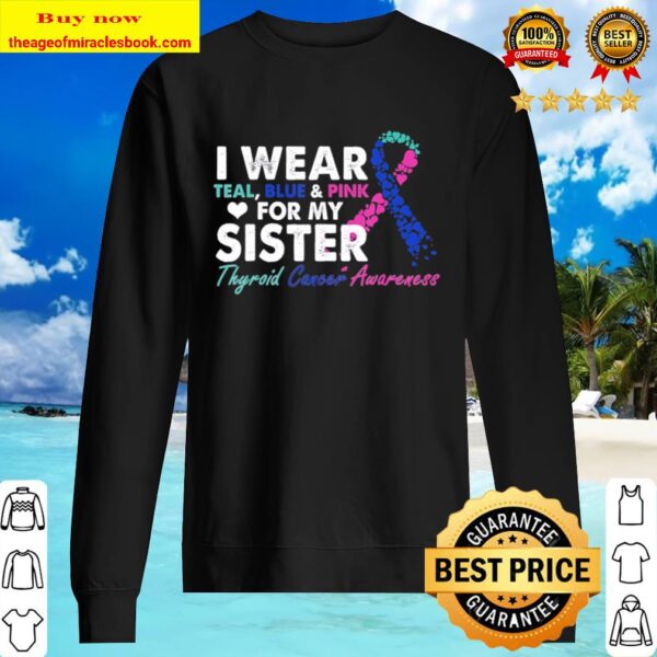 Thyroid Cancer Awareness For My Sister Costume Ribbon Sweater