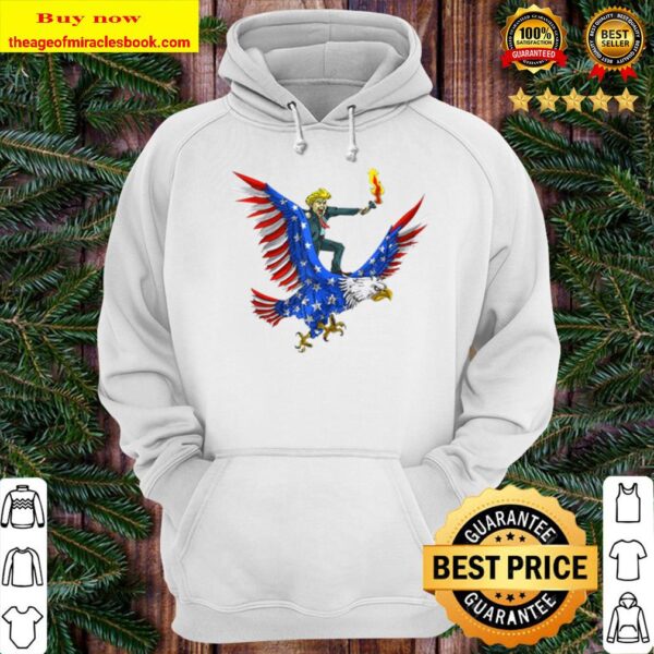 Trump On USA Eagle Cute US 4th Of July Funny American Hoodie